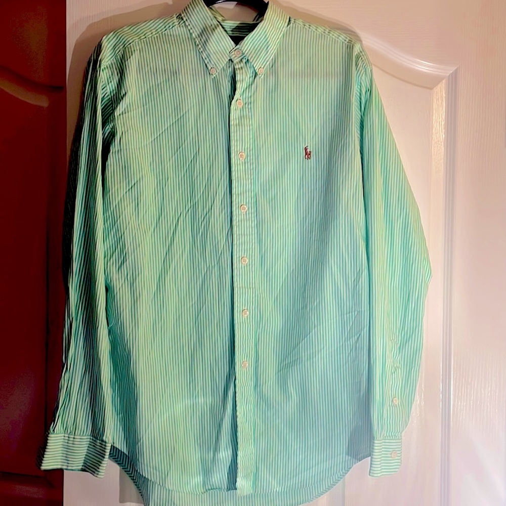 Polo Ralph Lauren - Classic Fit, button down long sleeve, light green - like new
